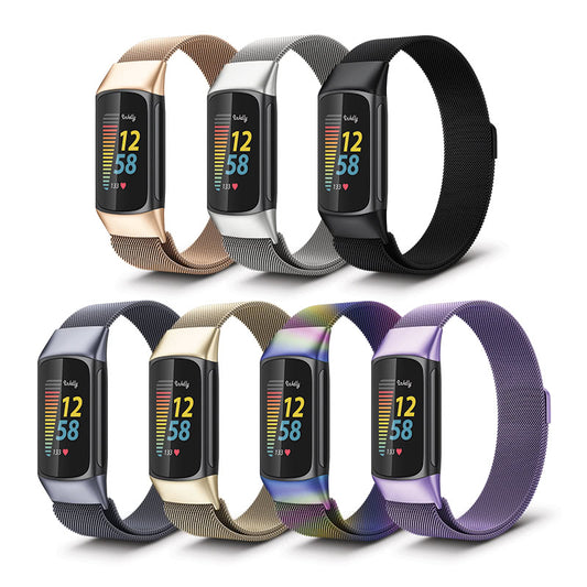 Milanese Fitbit Charge 5 Band Replacement Magnetic Lock   