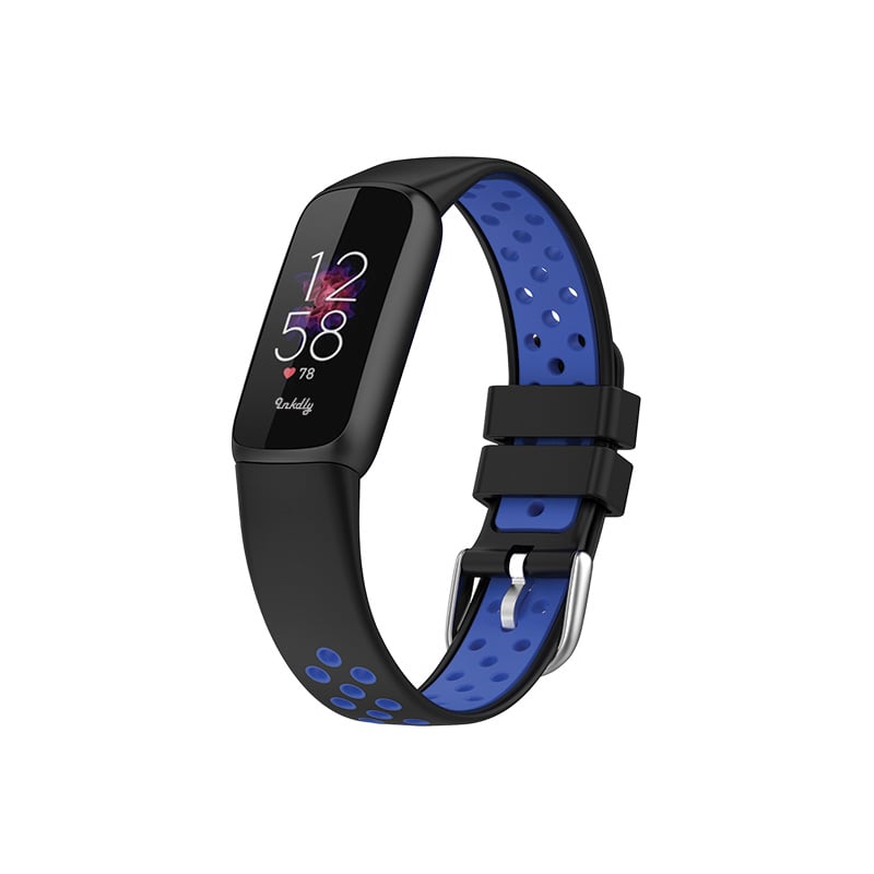 Airvent Fitbit Luxe Bands Replacement Sports Strap Black + Blue Vents  