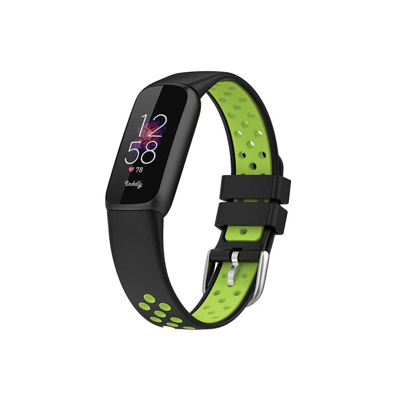 Airvent Fitbit Luxe Bands Replacement Sports Strap Black + Lime Vents  