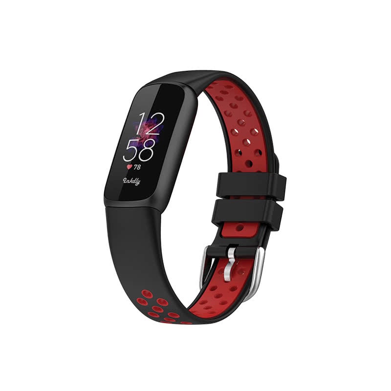 Airvent Fitbit Luxe Bands Replacement Sports Strap Black + Red Vents  