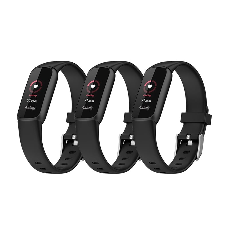 Fitbit Luxe Bands Replacement Straps Small Black (3-Pack) 