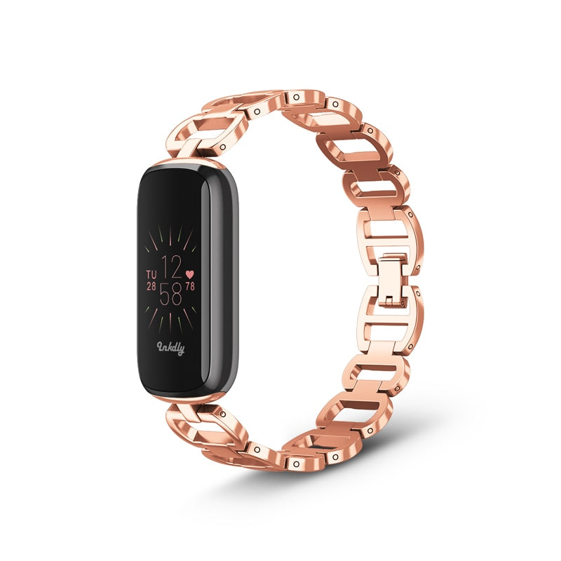 Wave Fitbit Luxe Replacement Bands Traditional Rose Gold  