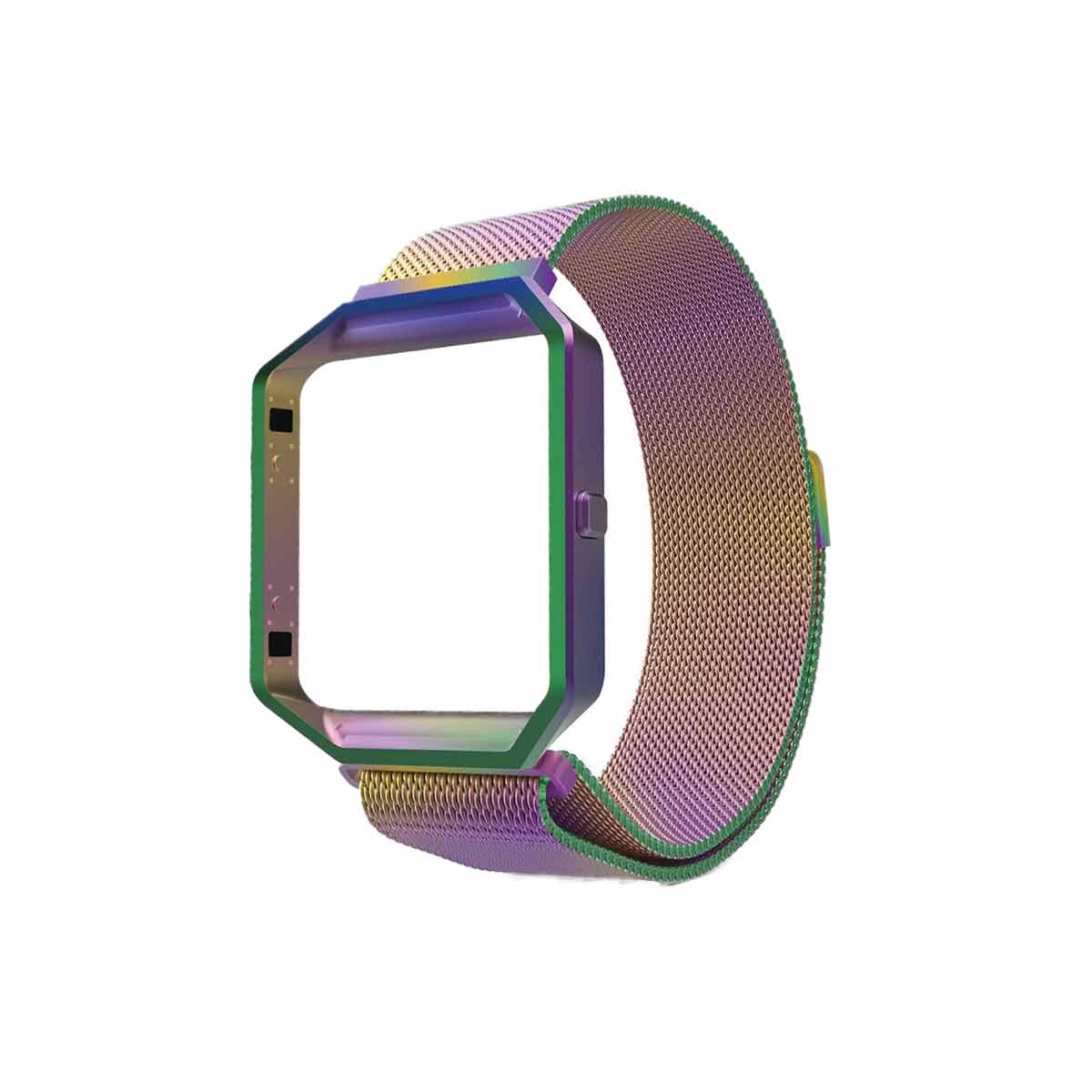 Milanese Fitbit Blaze Band Replacement Magnetic Lock With Frame Iridescent  