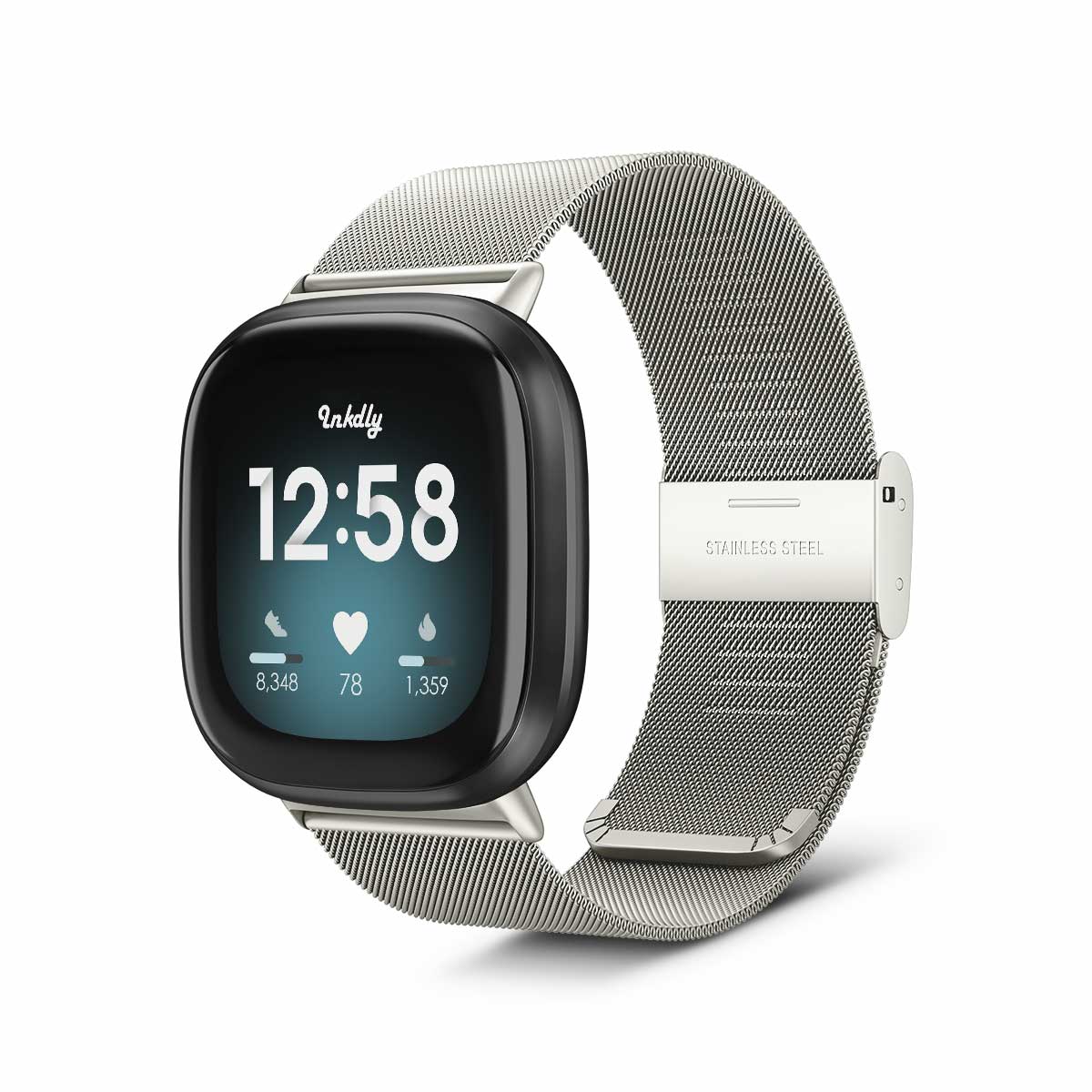 Milanese Fitbit Versa 3 & Sense Band Replacement Quick Release Silver Steel  
