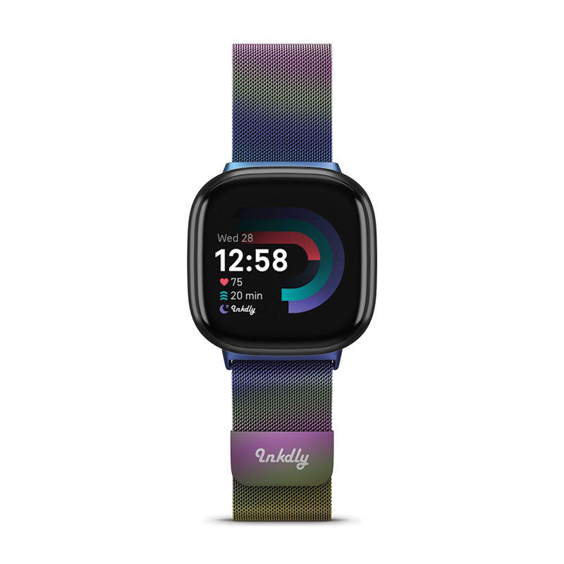 Milanese Fitbit Versa 4 & Sense 2 Band with Magnetic Lock Iridescent  