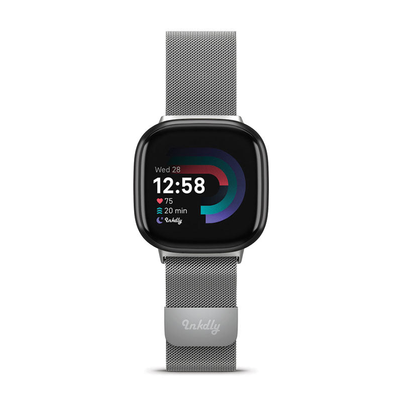 Milanese Fitbit Versa 4 & Sense 2 Band with Magnetic Lock Silver Steel  