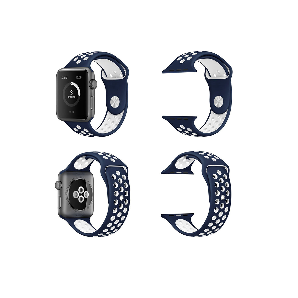 Airvent Apple Watch Bands Replacement Strap 38MM/40MM/41MM Navy + White Vents 