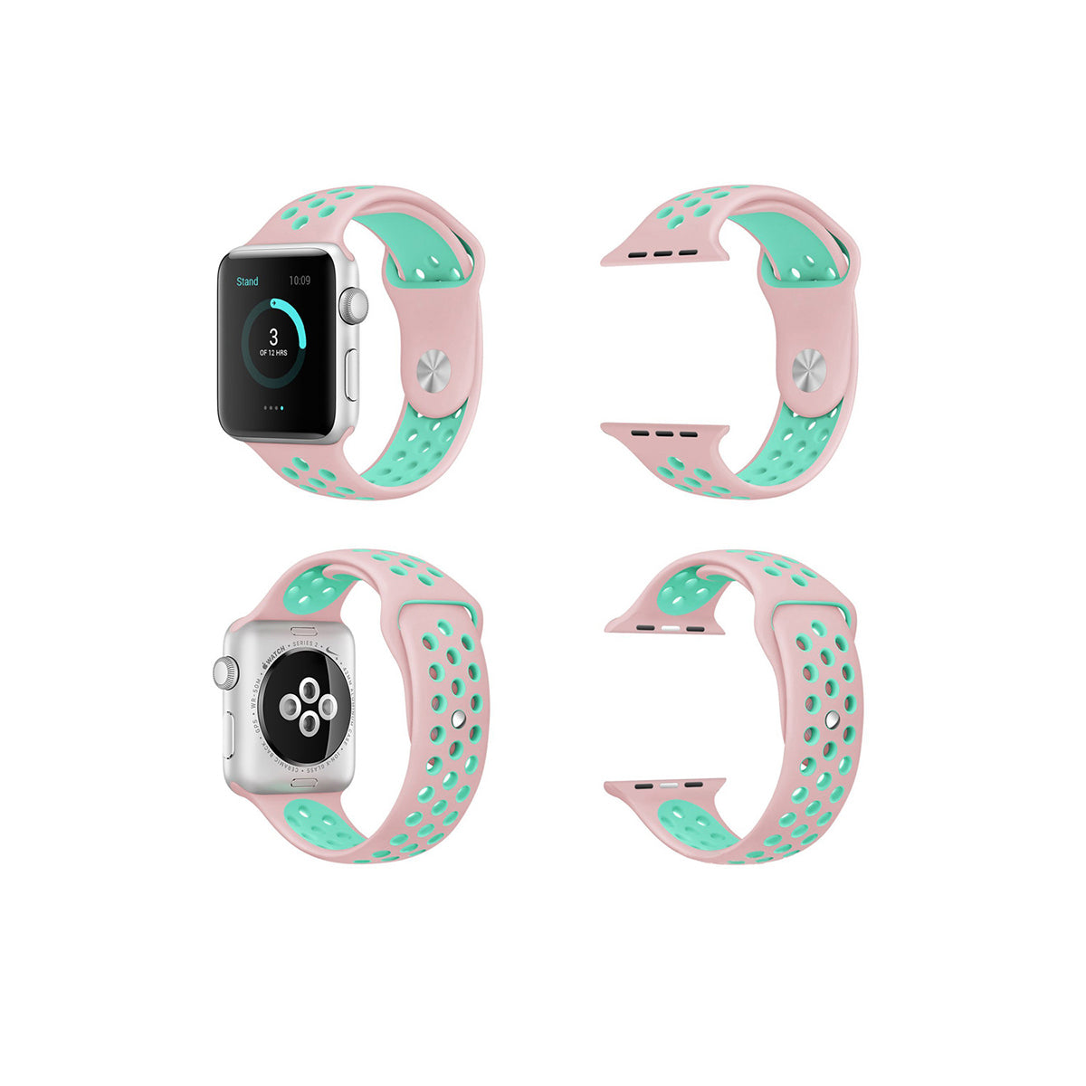 Airvent Apple Watch Bands Replacement Strap 38MM/40MM/41MM Pink + Teal vents 