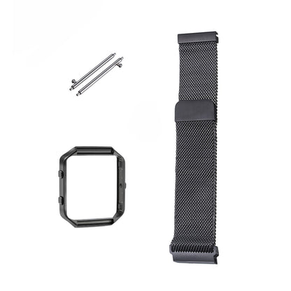 Milanese Fitbit Blaze Band Replacement Magnetic Lock With Frame Black Night  