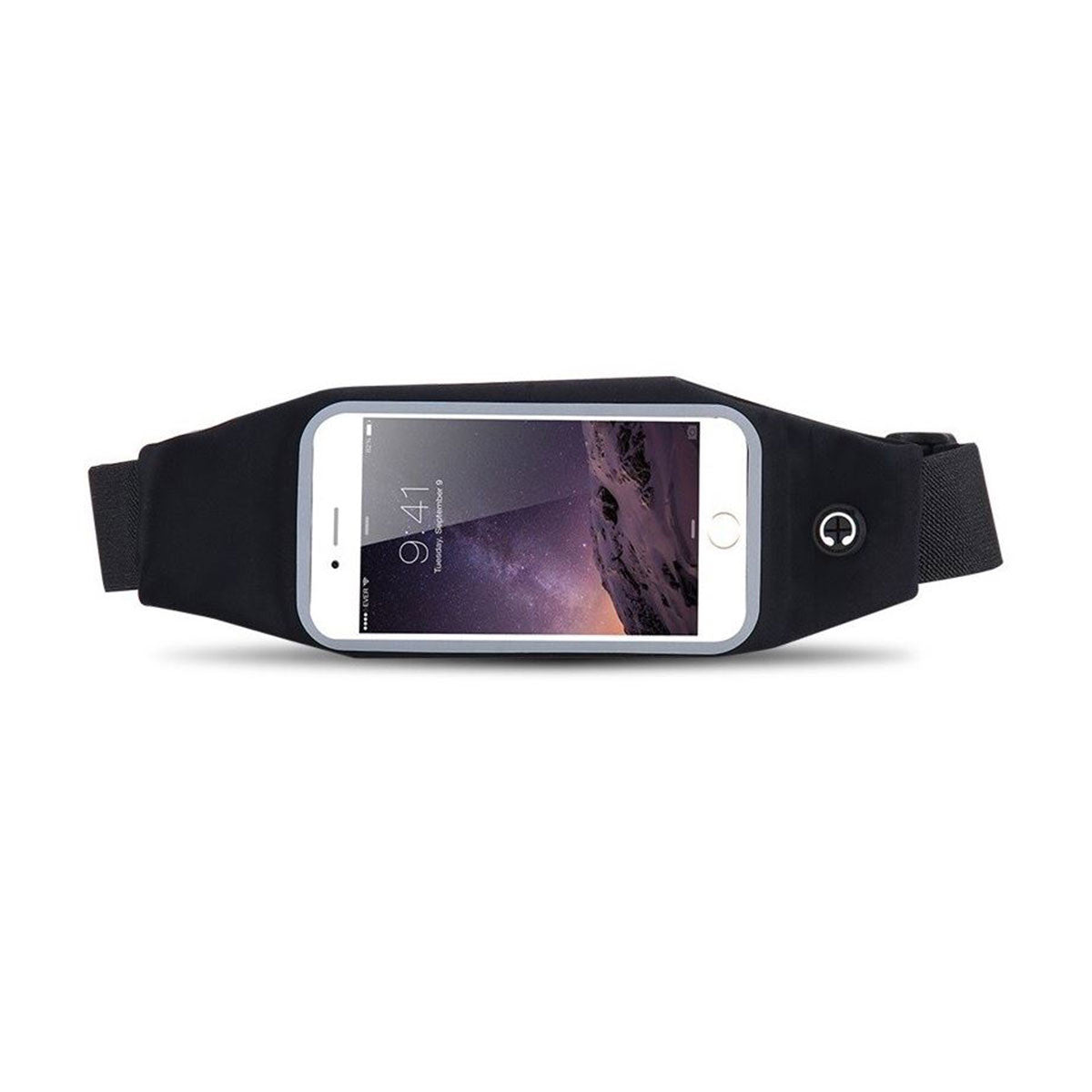 Gym Running Belt Waist Band Pouch Bum Bag For Apple iPhone X 8 7 6 6s Stealth Black  