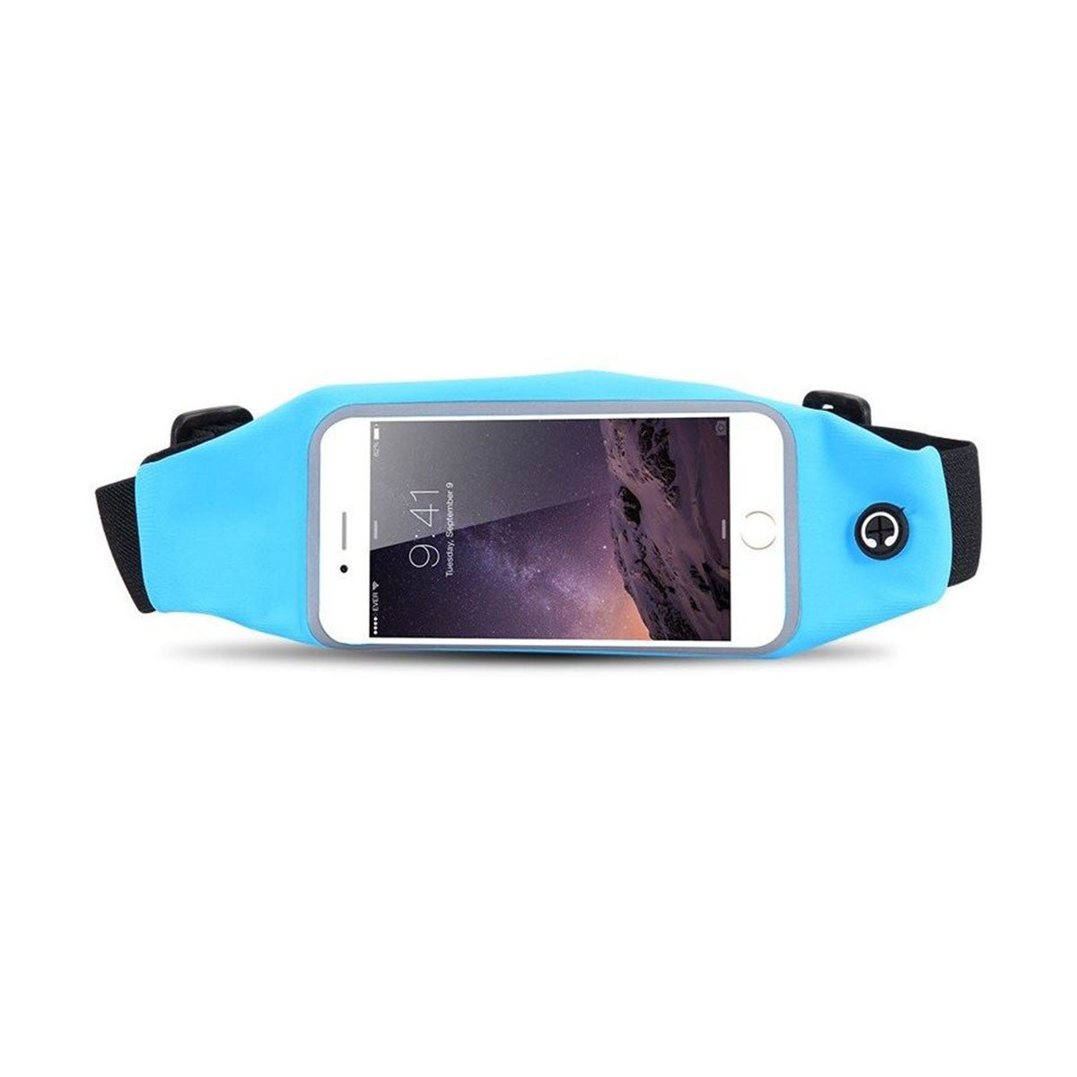 Gym Running Belt Waist Band Pouch Bum Bag For Apple iPhone X 8 7 6 6s Sky Blue  