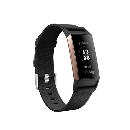 Woven Fitbit Charge 3 & Charge 4 Band Black  