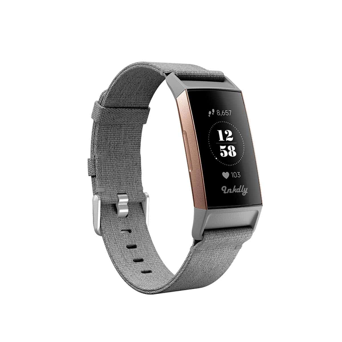 Woven Fitbit Charge 3 & Charge 4 Band Grey  