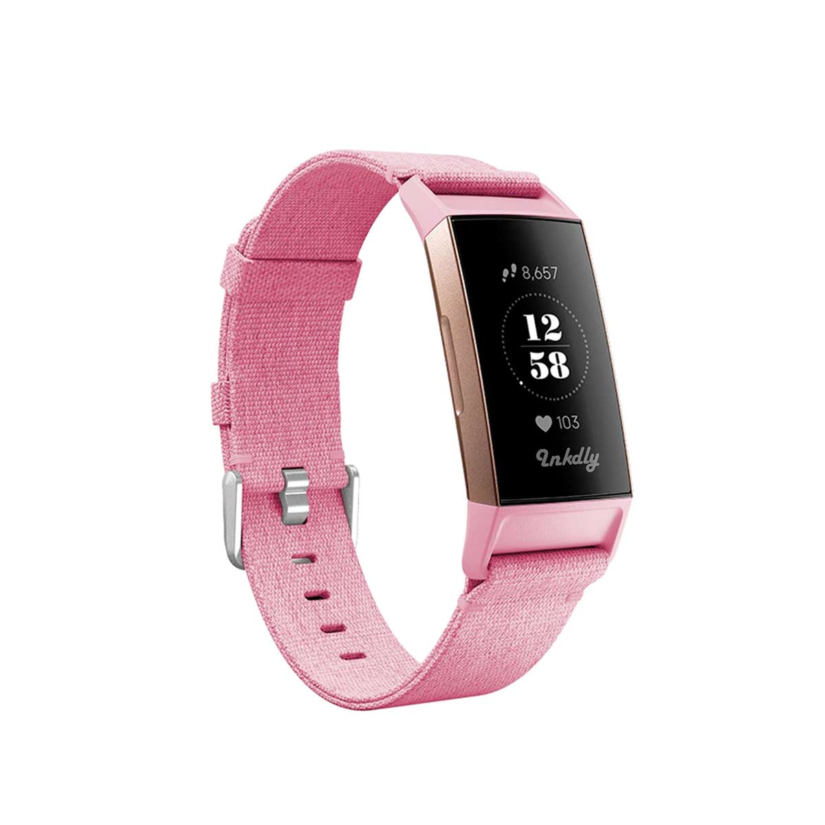Woven Fitbit Charge 3 & Charge 4 Band Pink  