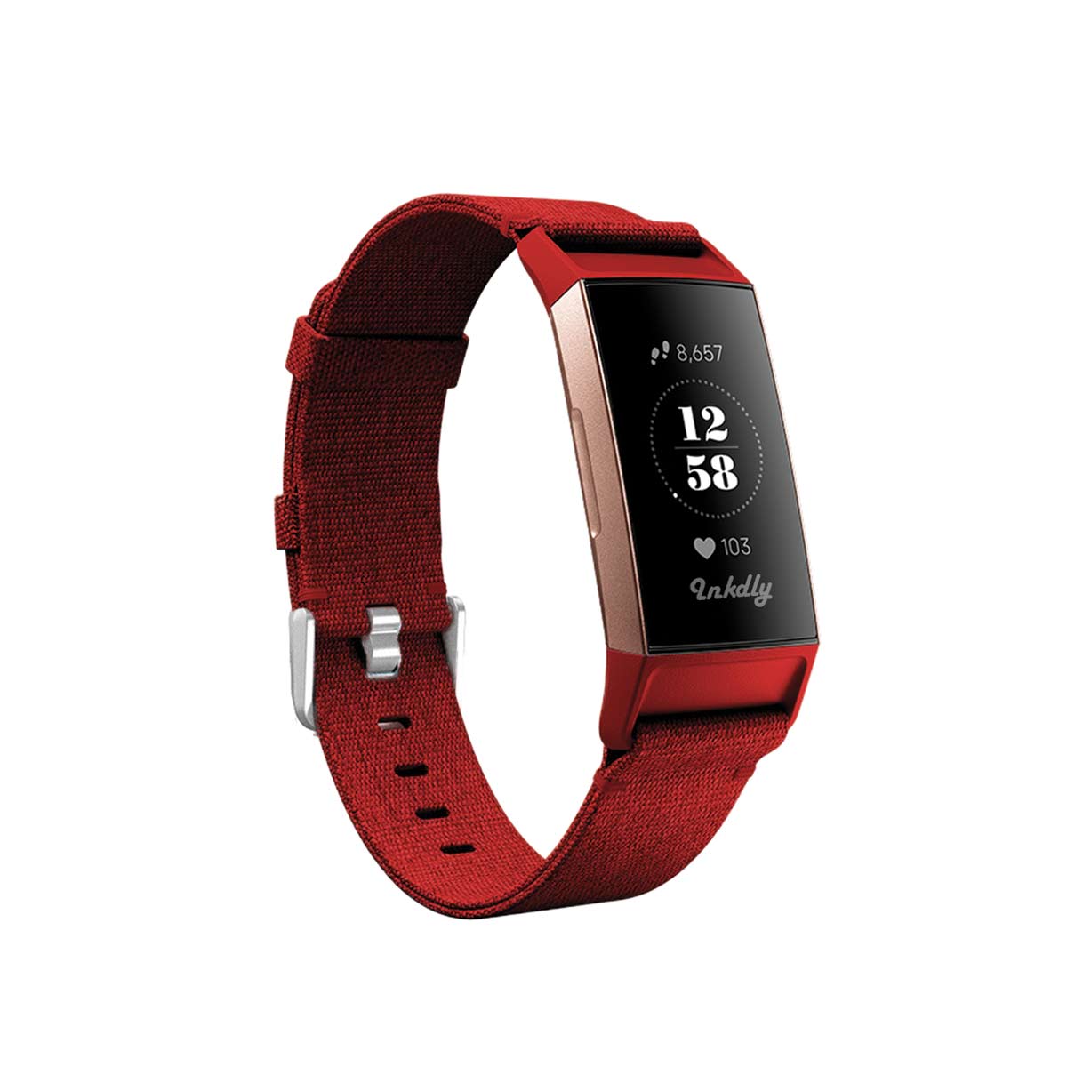 Woven Fitbit Charge 3 & Charge 4 Band Red  